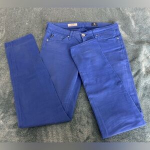 AG Adriano Goldschmied Women's Royal Blue The Stilt Cigarette Skinny Jeans 27R